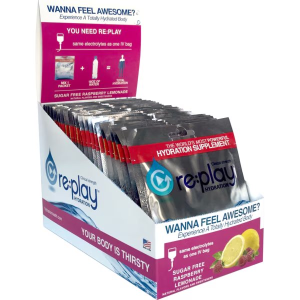 Re:play Hydration Powder, Raspberry Lemonade, PK450, Hydration Health Products, Mfr#: 31103